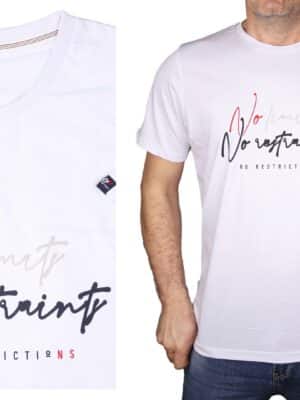 Koszulka męska biała bawełniana Polska Tshirt z nadrukiem Bastion L - sklepbastion.pl