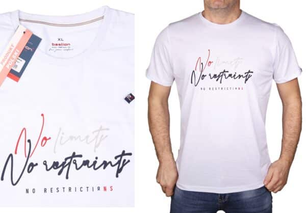 Koszulka męska biała bawełniana Polska Tshirt z nadrukiem Bastion L - sklepbastion.pl