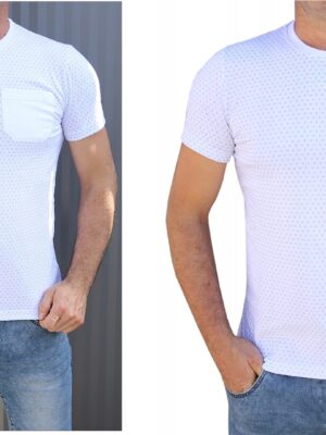 Koszulka męska biała bawełniana Polska elegancka z kieszenią Tshirt 3XL - sklepbastion.pl