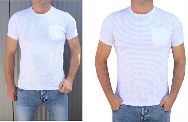 Koszulka męska biała bawełniana Polska elegancka z kieszenią Tshirt 3XL - sklepbastion.pl