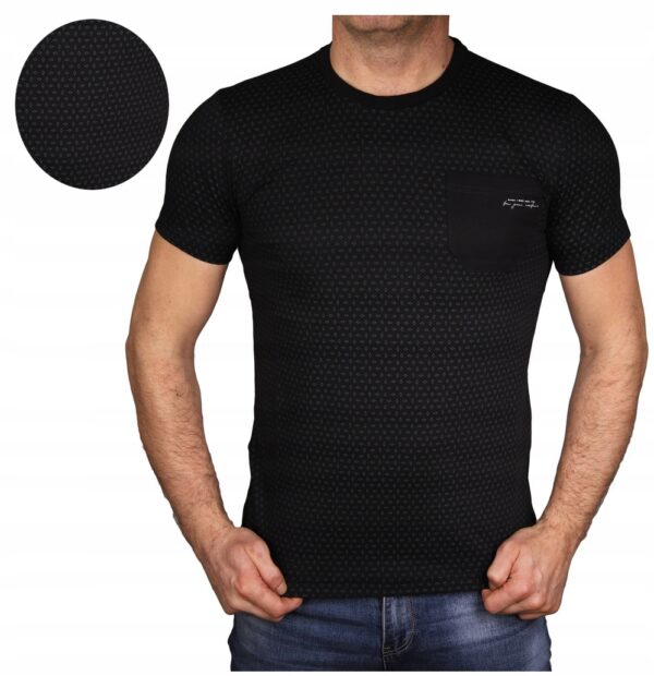 Koszulka męska czarna elegancka Bastion t-shirt w wzory Polski bawełniany L - sklepbastion.pl