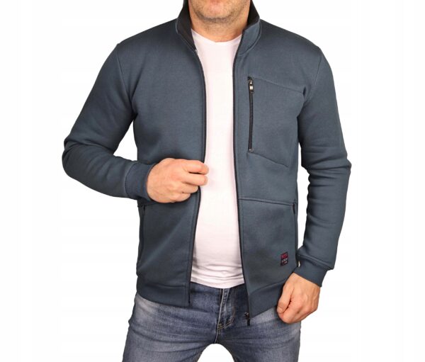 Bluza męska niebieska rozpinana Polska ciepła bawełniana sport Bastion XL - sklepbastion.pl