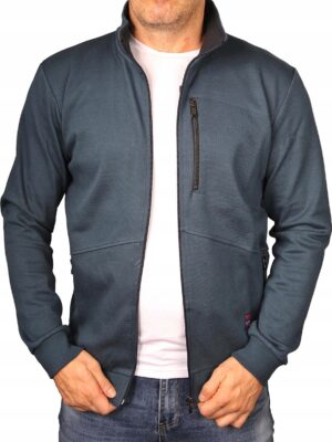 Bluza męska rozpinana Polska elegancka Bastion z kieszeniami cyjan br25 XXL - sklepbastion.pl