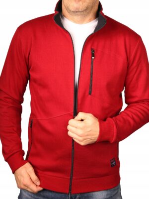 Bluza męska bordowa rozpinana Polska elegancka Bastion z kieszeniami 3XL - sklepbastion.pl