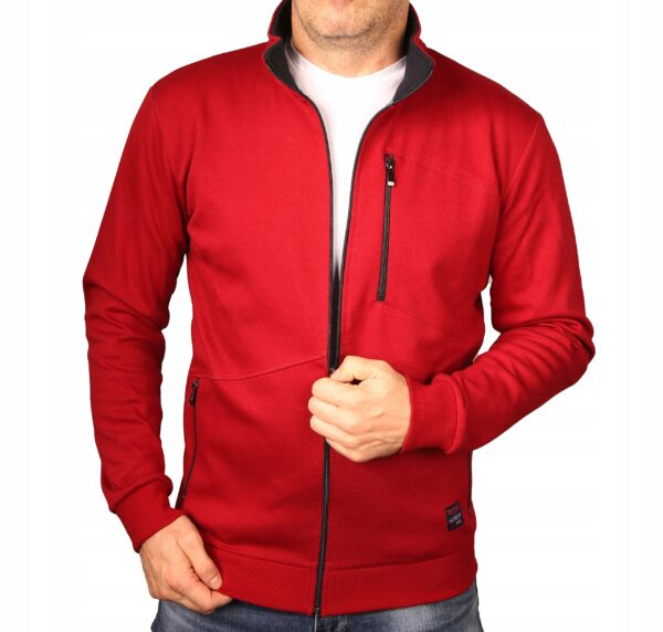 Bluza męska bordowa rozpinana Polska elegancka Bastion z kieszeniami 3XL - sklepbastion.pl