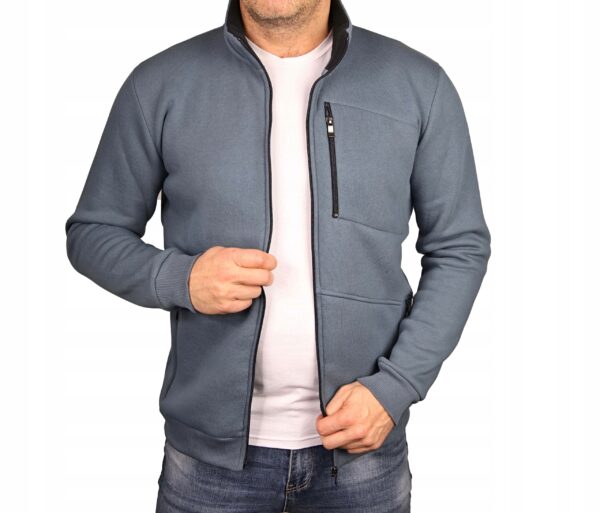 Bluza męska błękitna rozpinana Polska ciepła bawełniana sport Bastion XL - sklepbastion.pl