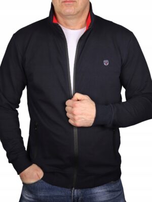 Bluza męska granatowa z stójką gładka Polska sportowa lekka Bastion BR22 XL - sklepbastion.pl