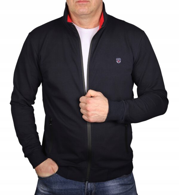 Bluza męska granatowa z stójką gładka Polska sportowa lekka Bastion BR22 XL - sklepbastion.pl