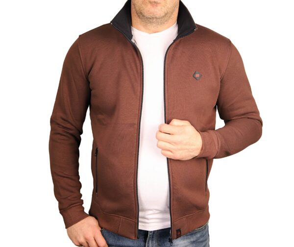 Bluza męska ze stójką rozpinana brązowa Polska klasyczna sportowa BR3 3XL - sklepbastion.pl