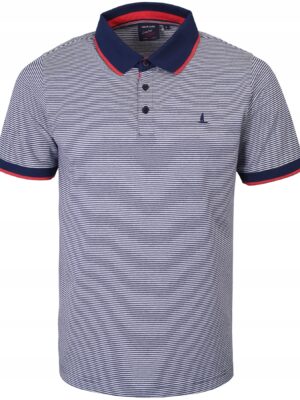Polo męska koszulka z kołnierzem w paski polówka Pako elegancka niebieska M - sklepbastion.pl