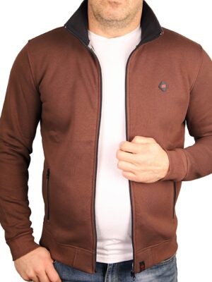 Bluza męska ze stójką rozpinana brązowa Polska klasyczna sportowa BR3 XXL - sklepbastion.pl
