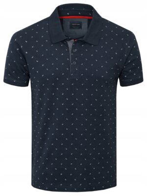 Polo męska granatowa koszulka z kołnierzem Pako elegancka polówka modna 3XL - sklepbastion.pl
