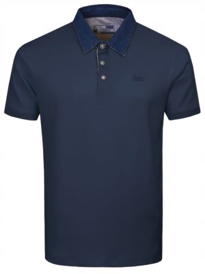 Polo męska granatowa gładka koszulka z kołnierzem elegancka polówka XXL - sklepbastion.pl