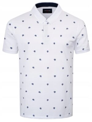 Polo męska koszulka z kołnierzem biała Pako elegancka polówka stylowa XL - sklepbastion.pl