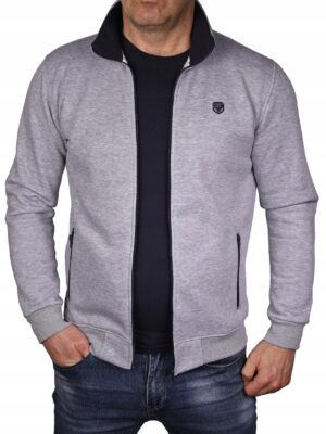 Bluza męska bez kaptura rozpinana Polska jasna szara na zamek bawełna 3XL - sklepbastion.pl