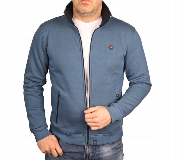 Bluza męska ze stójką rozpinana niebieska Polska klasyczna sportowa BR3 4XL - sklepbastion.pl
