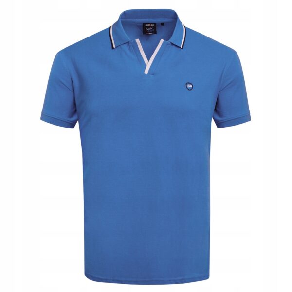 POLO Koszulka Męska niebieska gładka Bawełniana Pako polówka elegancka XL - sklepbastion.pl