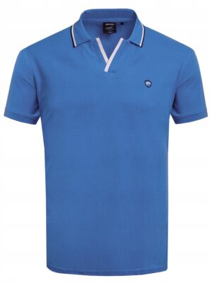 POLO Koszulka Męska niebieska gładka Bawełniana Pako polówka elegancka M - sklepbastion.pl
