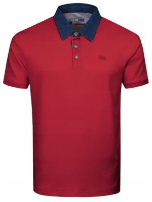 Polo męska bordowa gładka koszulka z kołnierzem Pako elegancka polówka L - sklepbastion.pl