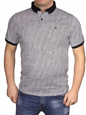 Koszulka męska POLO kotwice z kołnierzem tshirt jasny pako jeans M - sklepbastion.pl