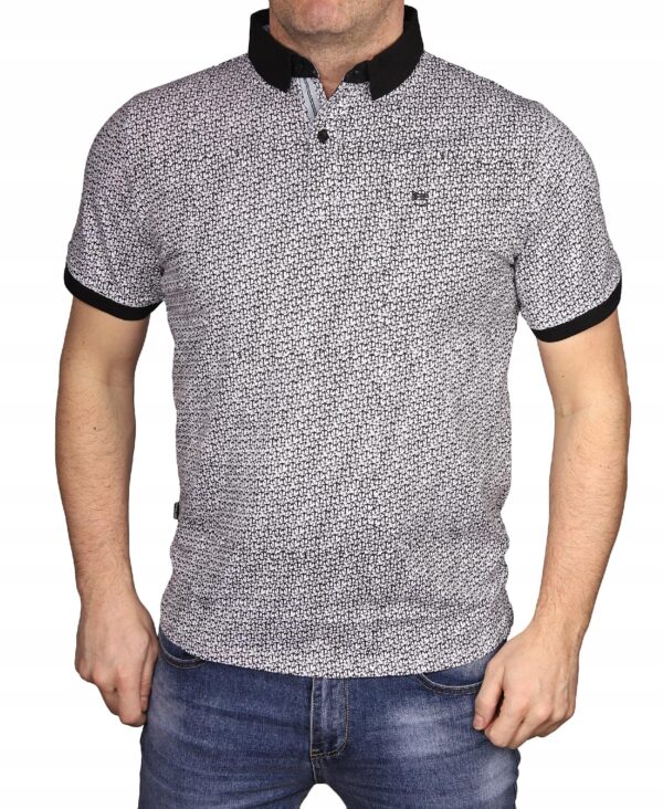 Koszulka męska POLO kotwice z kołnierzem tshirt jasny pako jeans M - sklepbastion.pl